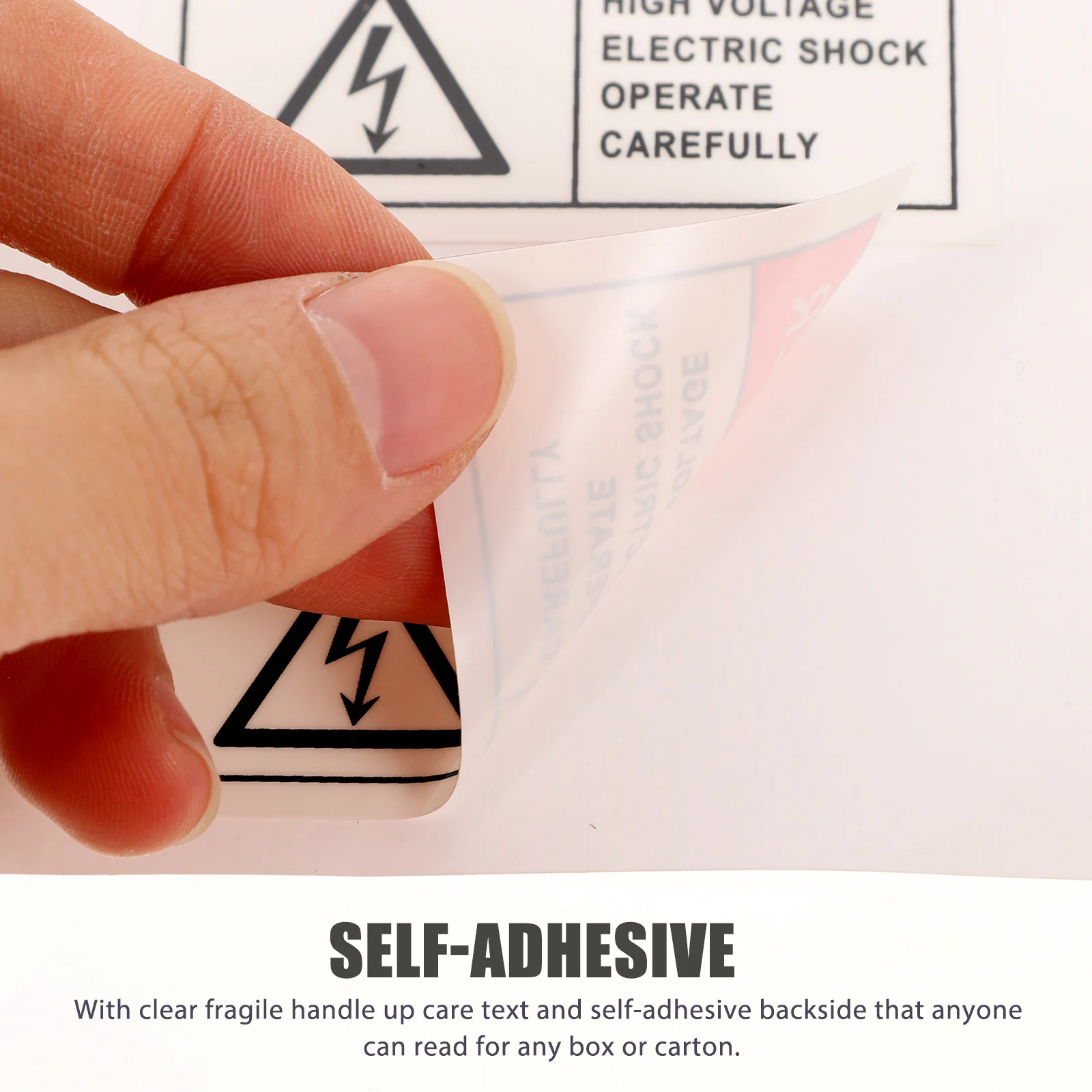 

10pcs Adhesive Warning Stickers Clear Large Font Safety Sign Red Fragile Handle With Care Label For Moving Household Office