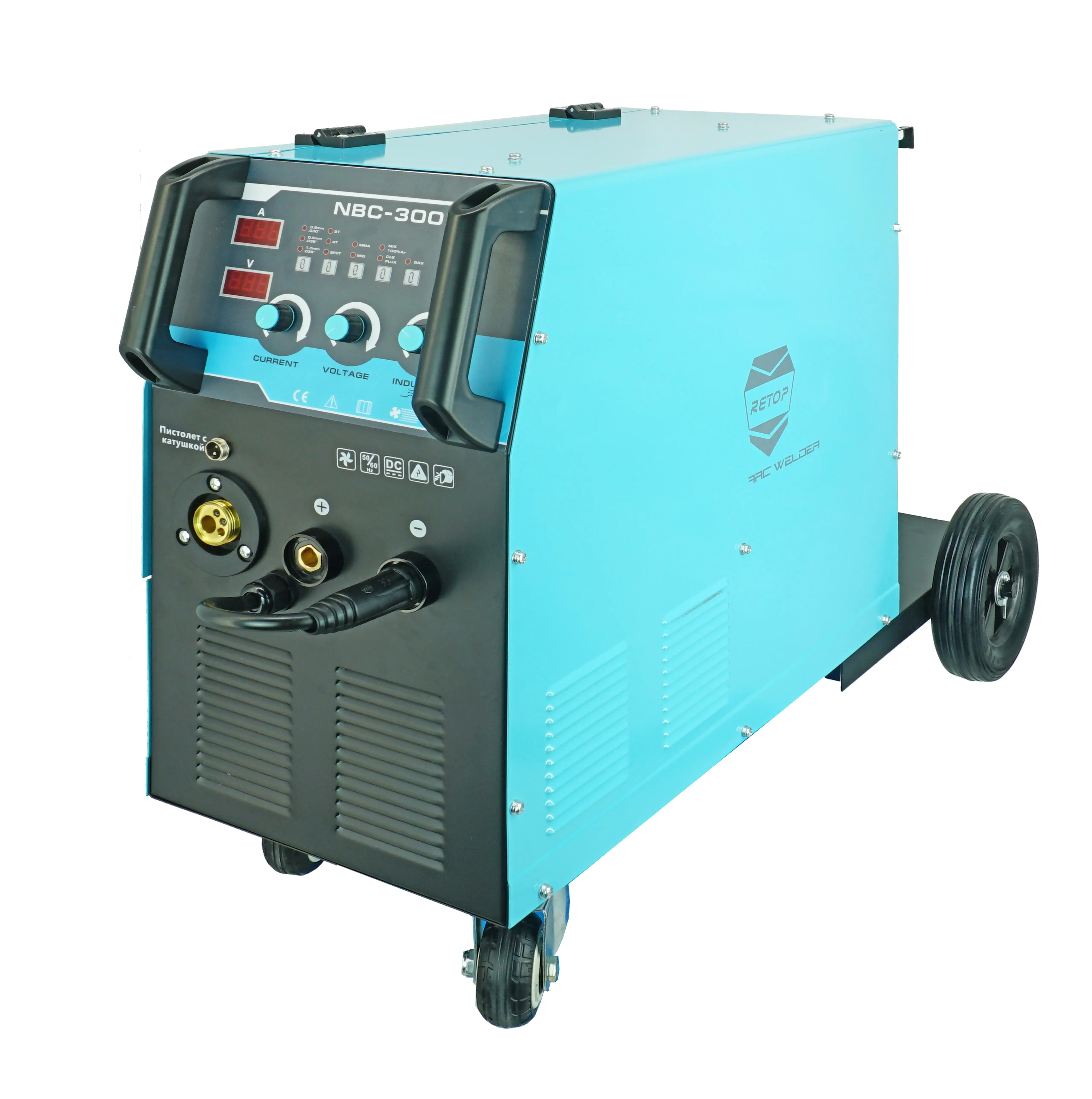 RETOP NBC-300 220V 250A MMA MIG 2 in 1 15kg Wire Feeder Welding Machine with Trolley for Industrial and Construction Use
