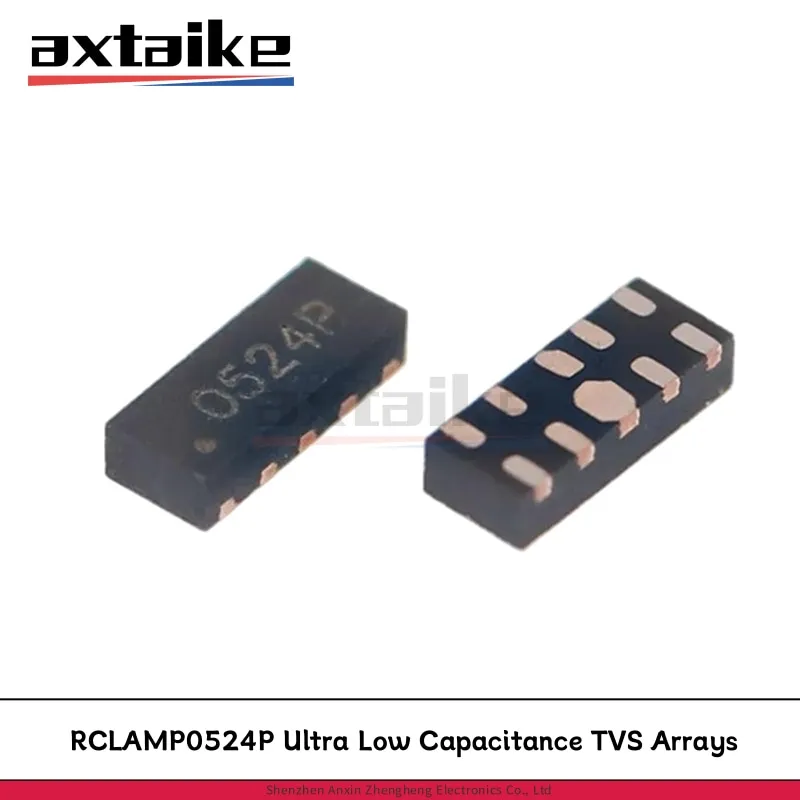50PCS RCLAMP0524P.TCT UFDFN-10 0524P SMD Ultra Low Capacitance TVS Arrays ESD Protection Diode ULC0524P RCLAMP0524P