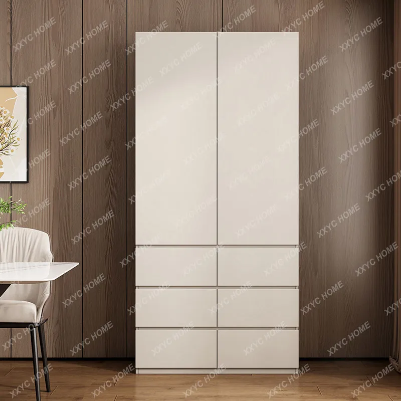 Living room snacks, dining side cabinet integrated against the wall, kitchen embedded storage, refrigerator cabinet