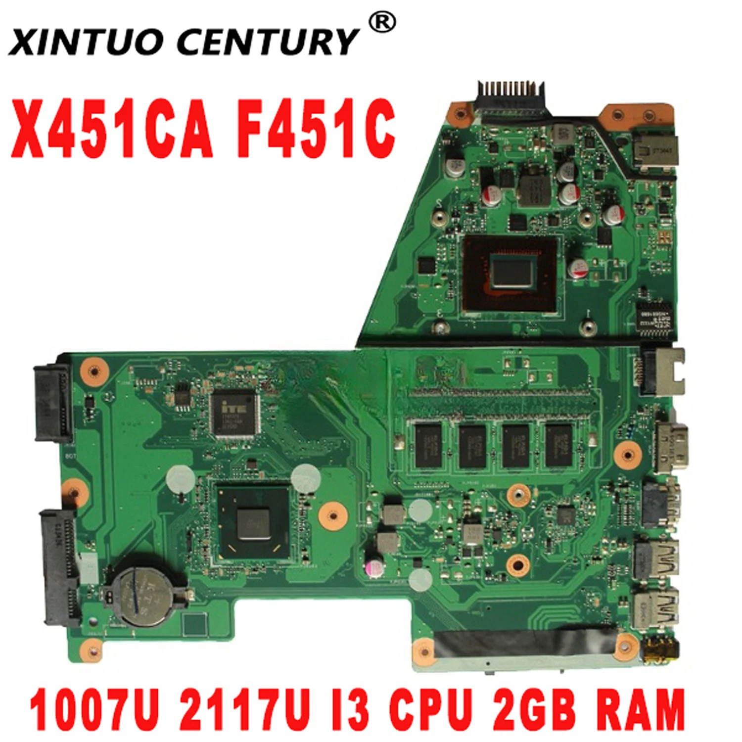 

X451CA original motherboard for Asus X451C X451CA F451C laptop motherboard with 1007U 2117U I3 CPU 2GB RAM DDR3 100% test work