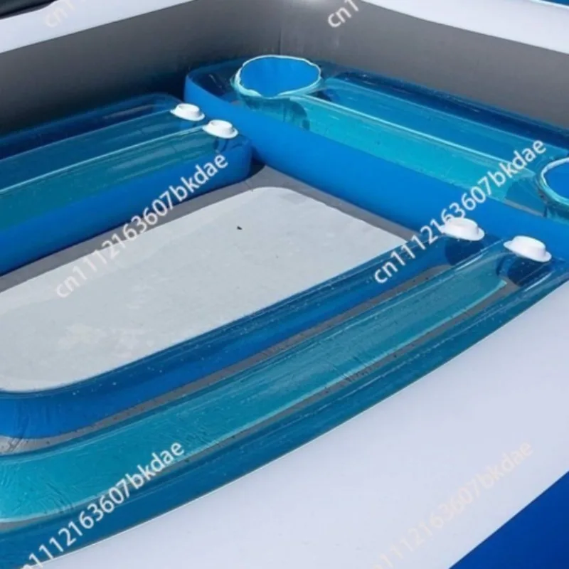 PVC Inflatable Floating Water Row Bed Island 6 Person Pirate Pool Rafts floats Inflatable Boat Water Floating Pad Mat for Adults
