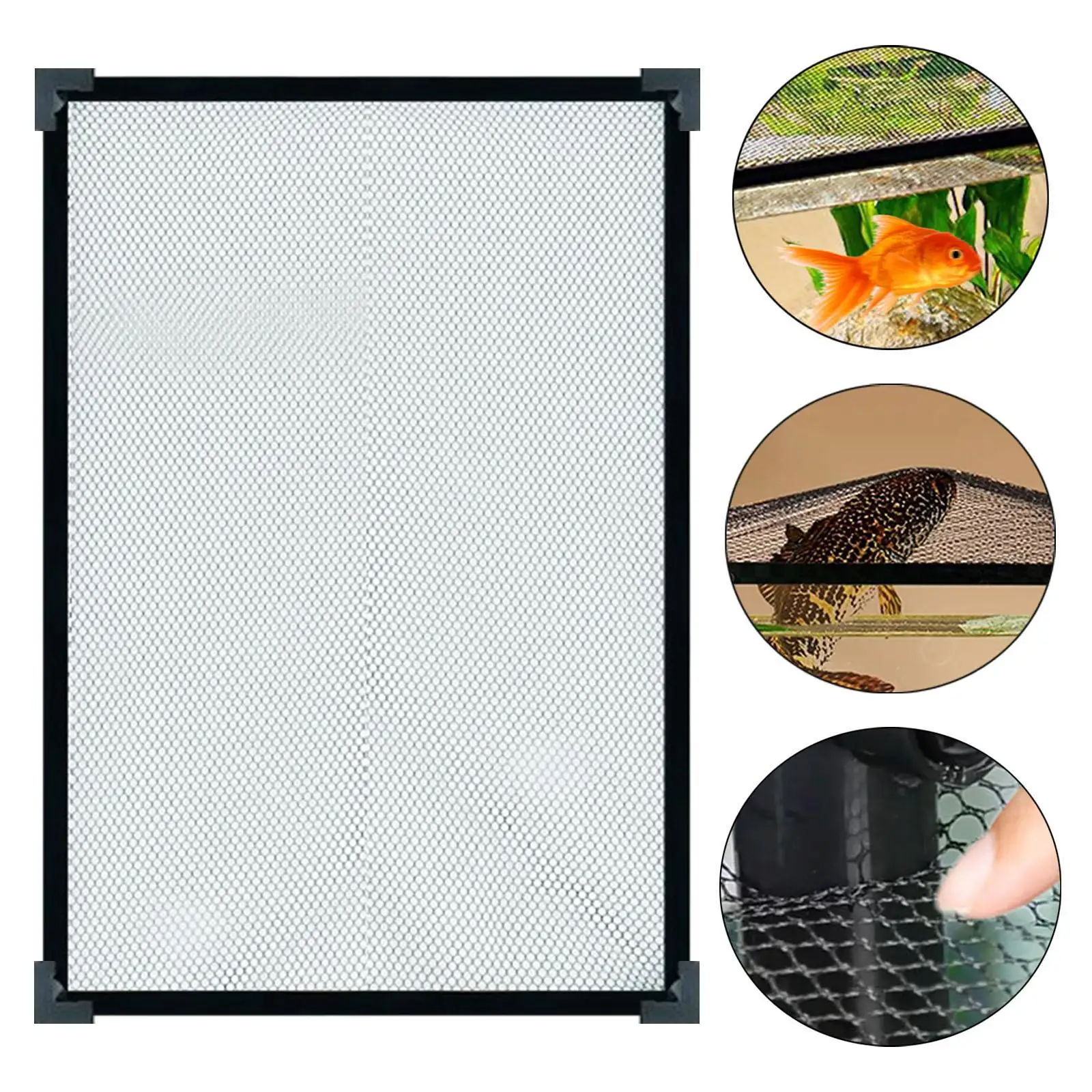 Fish Tank Lid Cover DIY Kit Magnetic Anti Jumping Mesh Screen Net Cover