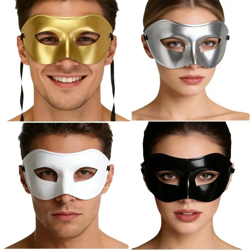 Herren Damen Maskerade Augenmaske Venezianisches Paar Cosplay Kostüm Requisiten Halloween Karneval Abschlussball Party Kopfbedeckung Plastik Gesichtsmasken – Detail 8