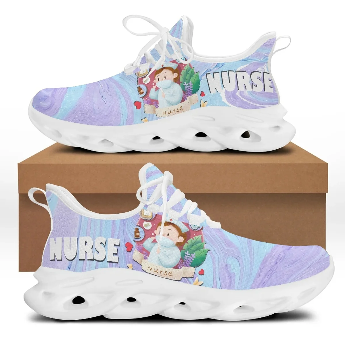 Chrismas Snowman Nuring Design Womens Ladies Casual Footwear Hospital Print Lightweight Mesh Flats Калоши Мужские 