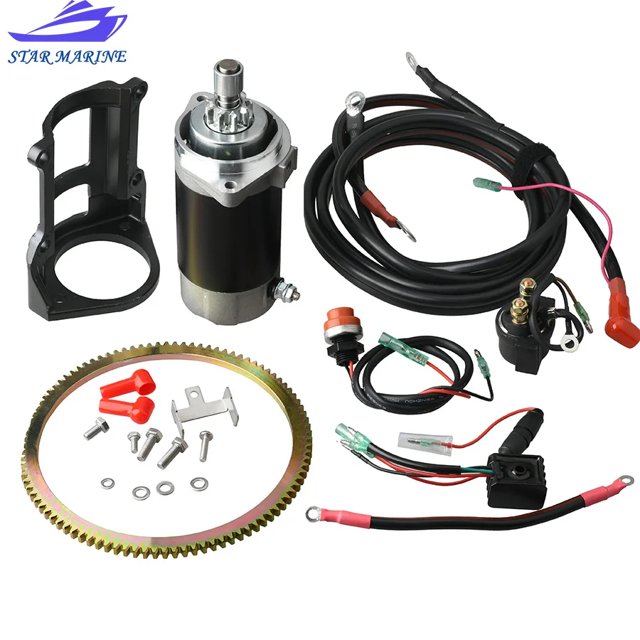 

Outboard Engine ELECTRIC START KIT FOR SUZUKI DT40 40HP 2 STROKE Starter Motor Relay Cable Rectifier