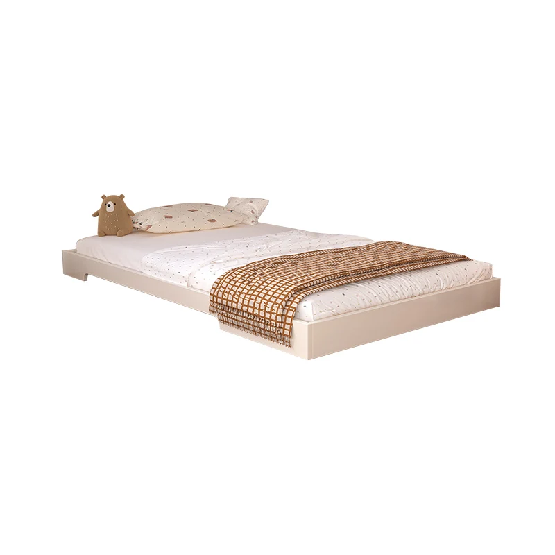 *New Style Modern Montessori Panel Platform Floor Bed Kids Safe White Durable Comfortable Multi-Size Bed