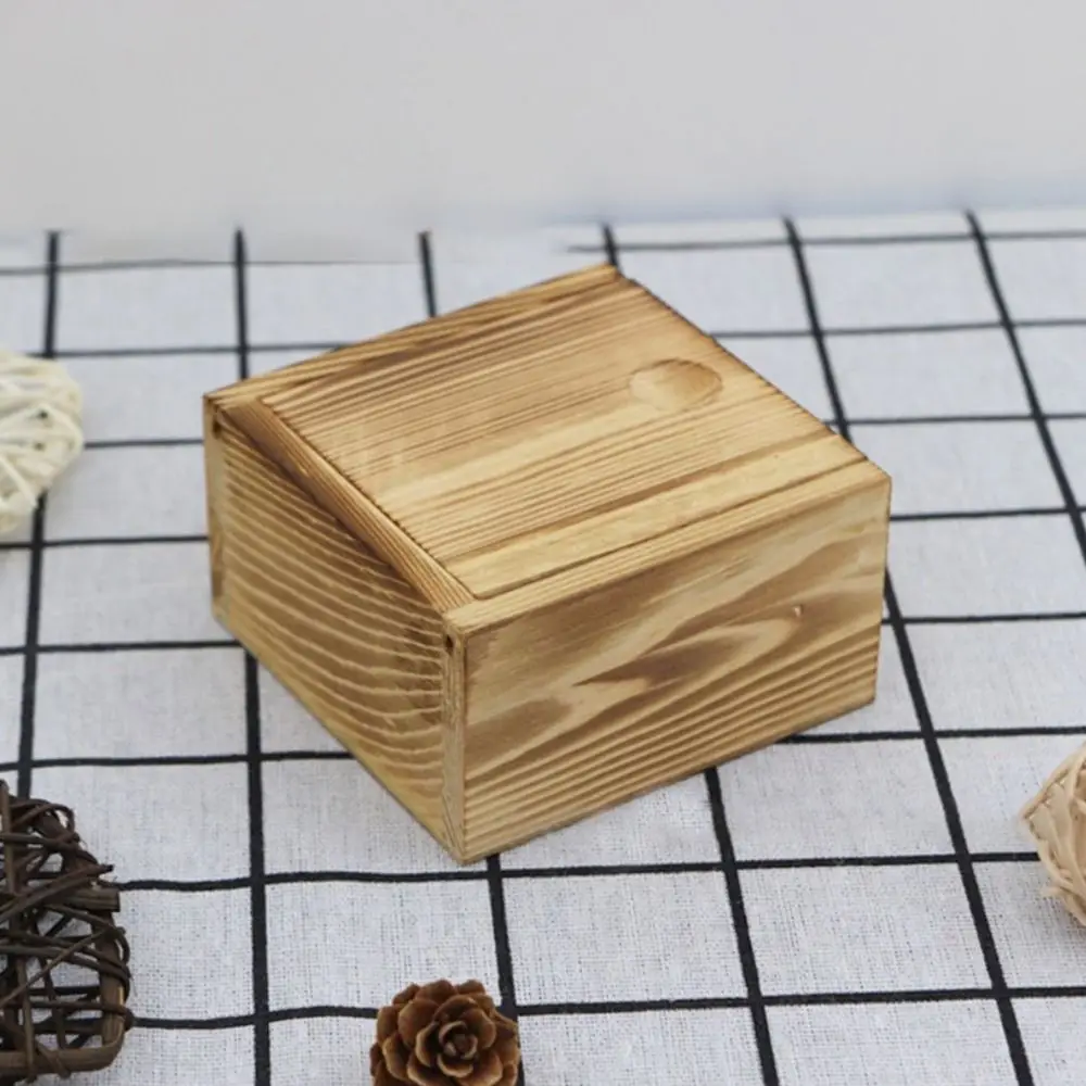Jewelry Case Unfinished Card Keeper Wooden Box Storage Box with Slide Top Beads Container Jewelry Organizer Case Home Decoration