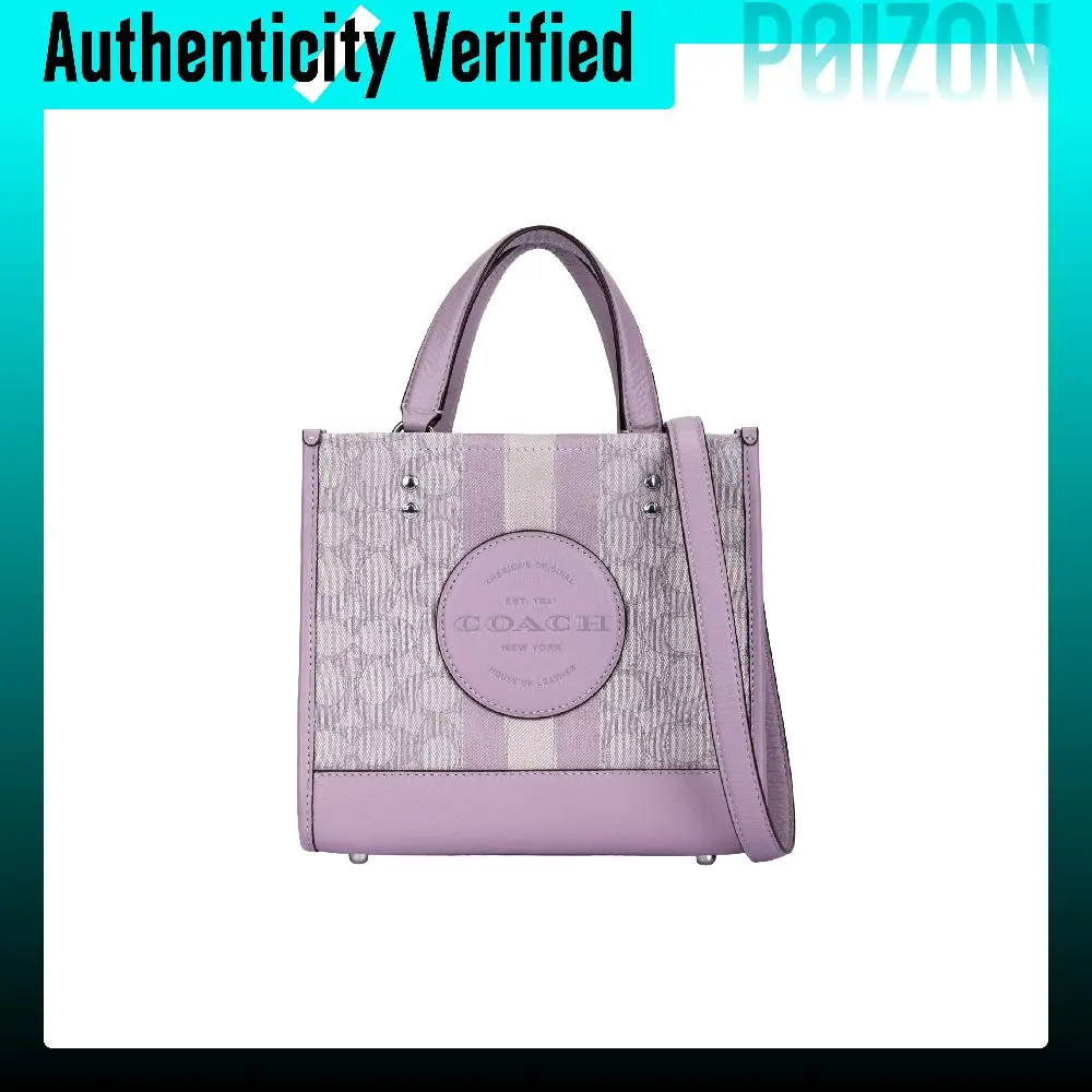 COACH Dempsey Fabric With Cow Leather Tote Bag, Shopping Bag, Shoulder Bag, Crossbody Bag, Handbag Small Women's C8417-SVSOT