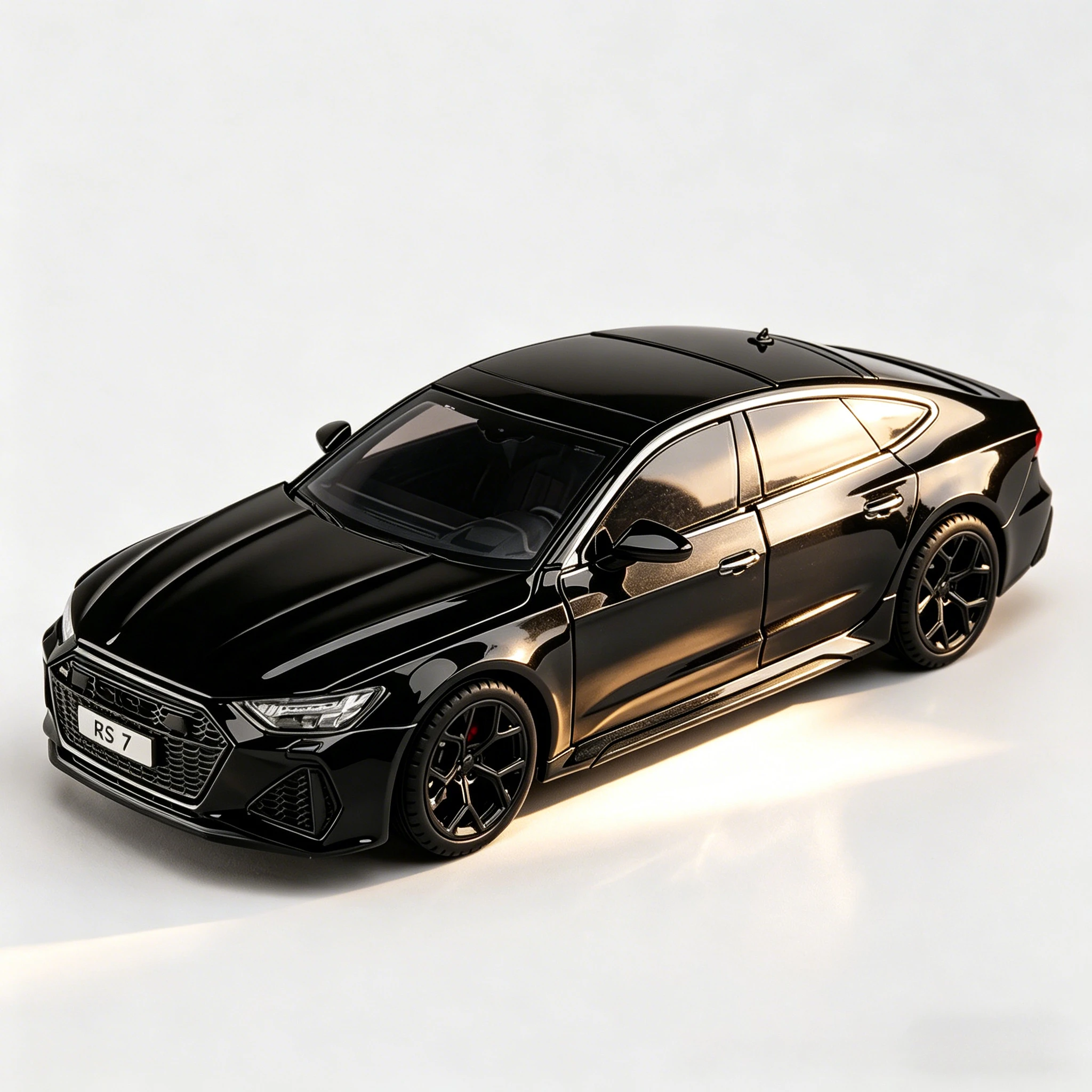 

1:24 RS7 Alloy Diecast Model Toy Car Sound and Light Pull Back Rubber Tires Miniature Vehice for Kids Present