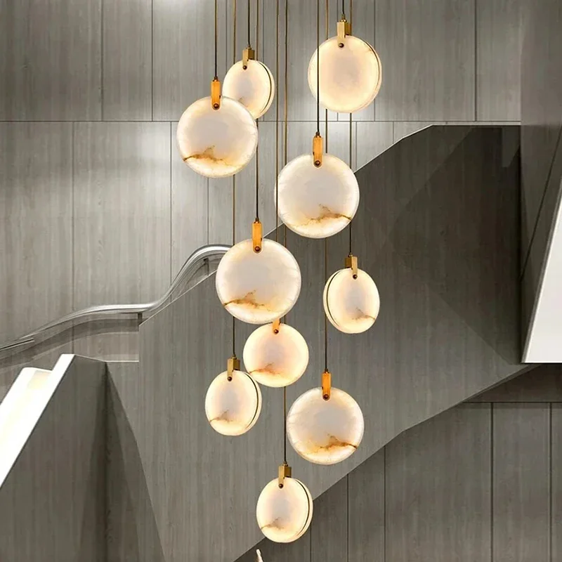 Modern LED Pendant Light Chandelier for Staircase Living Room Decor Indoor Hanging Lighting Lamp