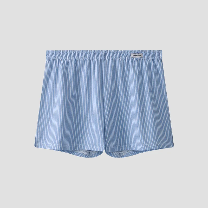 3 Pack Men's Cotton Boxer Shorts - Breathable Loose Striped 4-Corner Underwear for Youth - Versatile for Outdoor & Sports Wear