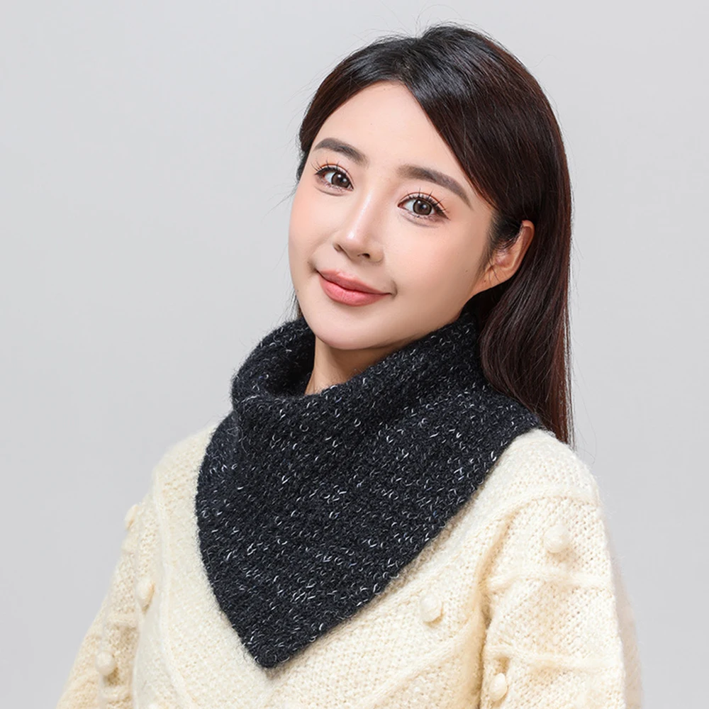 Turtleneck Knitted Fake Collar Detachable Windproof Winter Warm Scarf Neckerchief Neck Warmer Scarf Fake Collar Scarf Thicken