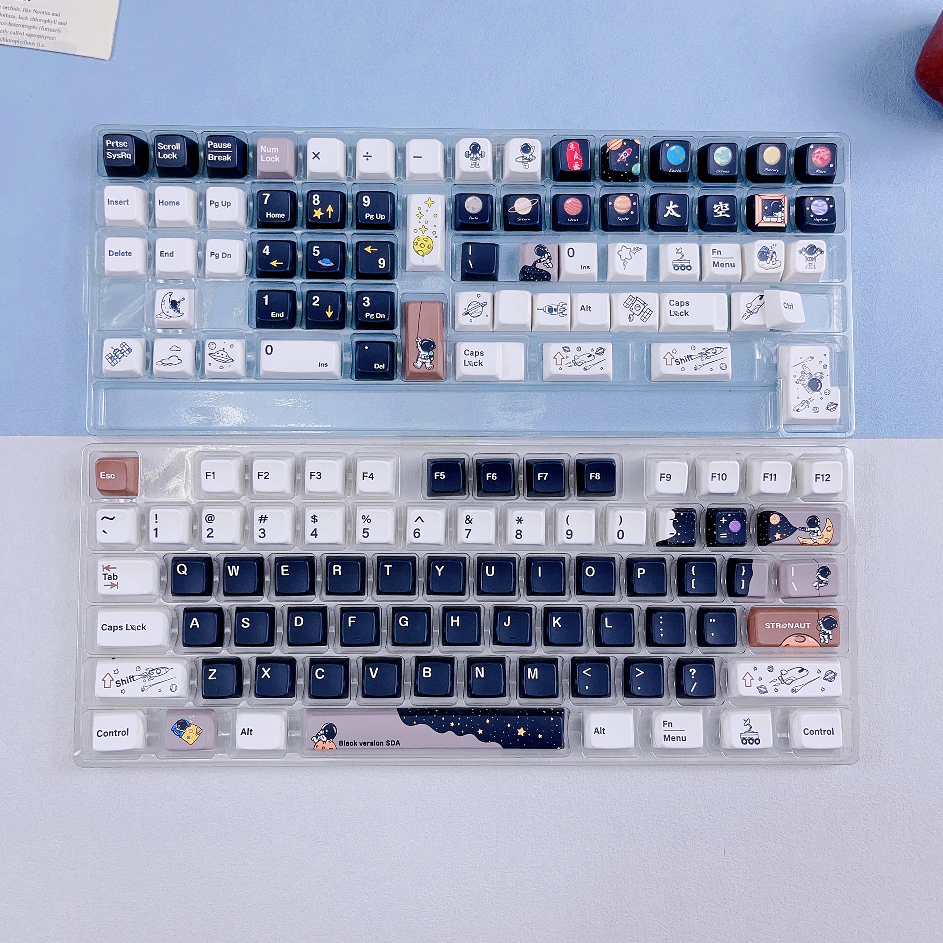 MDA height astronaut keycap PBT five-sided sublimation split space 7U personalized cartoon canned small full set
