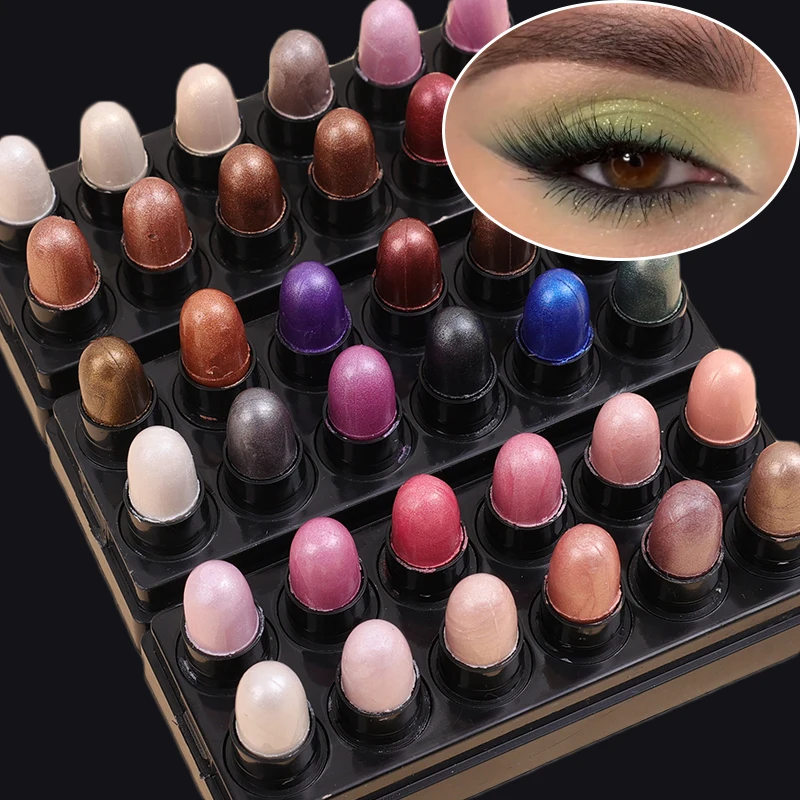 12 Farben glänzende Lidschatten Stift Glitter Seidenraupe Eyeliner Make-up-Tools schimmern kosmetische Perl glanz langlebigen Lidschatten Bleistift