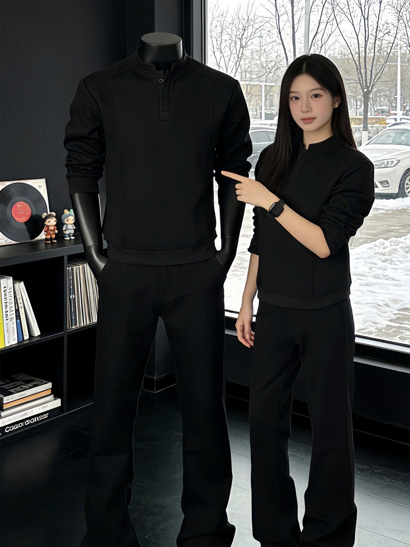 

Мужская толстовка Bla American Style с воротником хенли, на флисовой подкладке, с длинным рукавом, для ношения под одеждой, повседневная, свободного кроя, осенне-зимняя