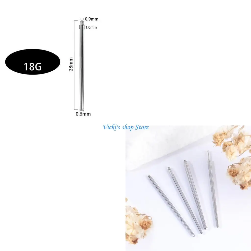 Threading Needle Piercing Needle Stainless Steel Texture for Body Piercings