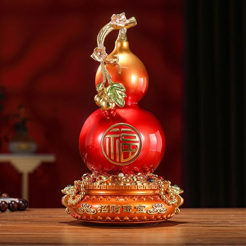 

Zhaocai Wealth Attraction Gourd Treasure Pot Decoration Chinese Ornaments Home Wine Cabinet Decor Housewarming Opening Gift