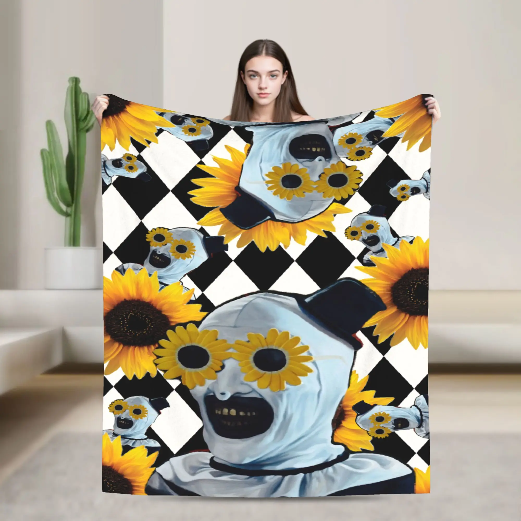 Terrifier Daisy Blankets Horror Movie Fleece Awesome Breathable Throw Blankets for Home Textile Decor