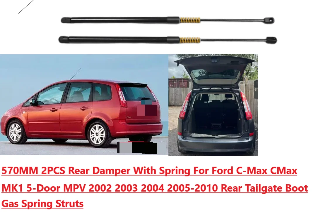 

57CM Rear Damper With Spring For Ford C-Max CMax MK1 5-Door MPV 2002-2010 Rear Tailgate Boot Gas Spring Struts Prop Lift Support