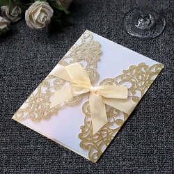 10pcs Laser Cut Wedding Invitations Cards Tags Vintage Wedding Bridal Gift Greeting Card Event Party Birthday Deccor Supplies