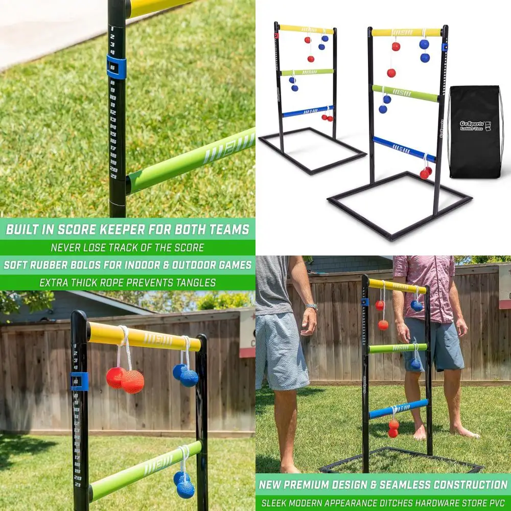 Ensemble de jeu Ladder Toss – Cadeau de vacances parfait pour les enfants et la famille. Comprend 6 balles de Bolo en caoutchouc souple et étui de transport de voyage - Ch