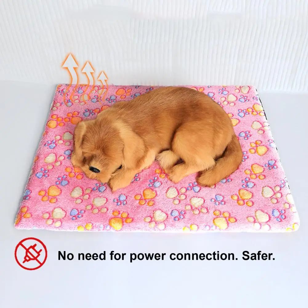 Washable Pet Mat Non Slip Cat Pad Self Warming Cat Mat with Non-slip Bottom Plush Thermal Dog Pad Removable Washable for Indoor
