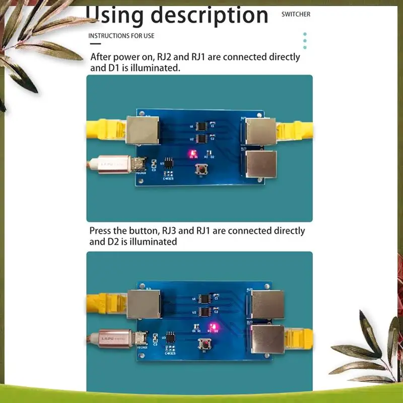 New-1 Pcs Switch Module Internal/External Network Switcher 2-In-1-Out Distributor Module