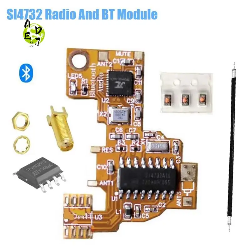 

AED7-SI4732 Модифицированный модуль Bluetooth + чип 2M SI4732 Радио и Bluetooth Hi-Fi стерео передатчик модуль для Quansheng UVK5 K6