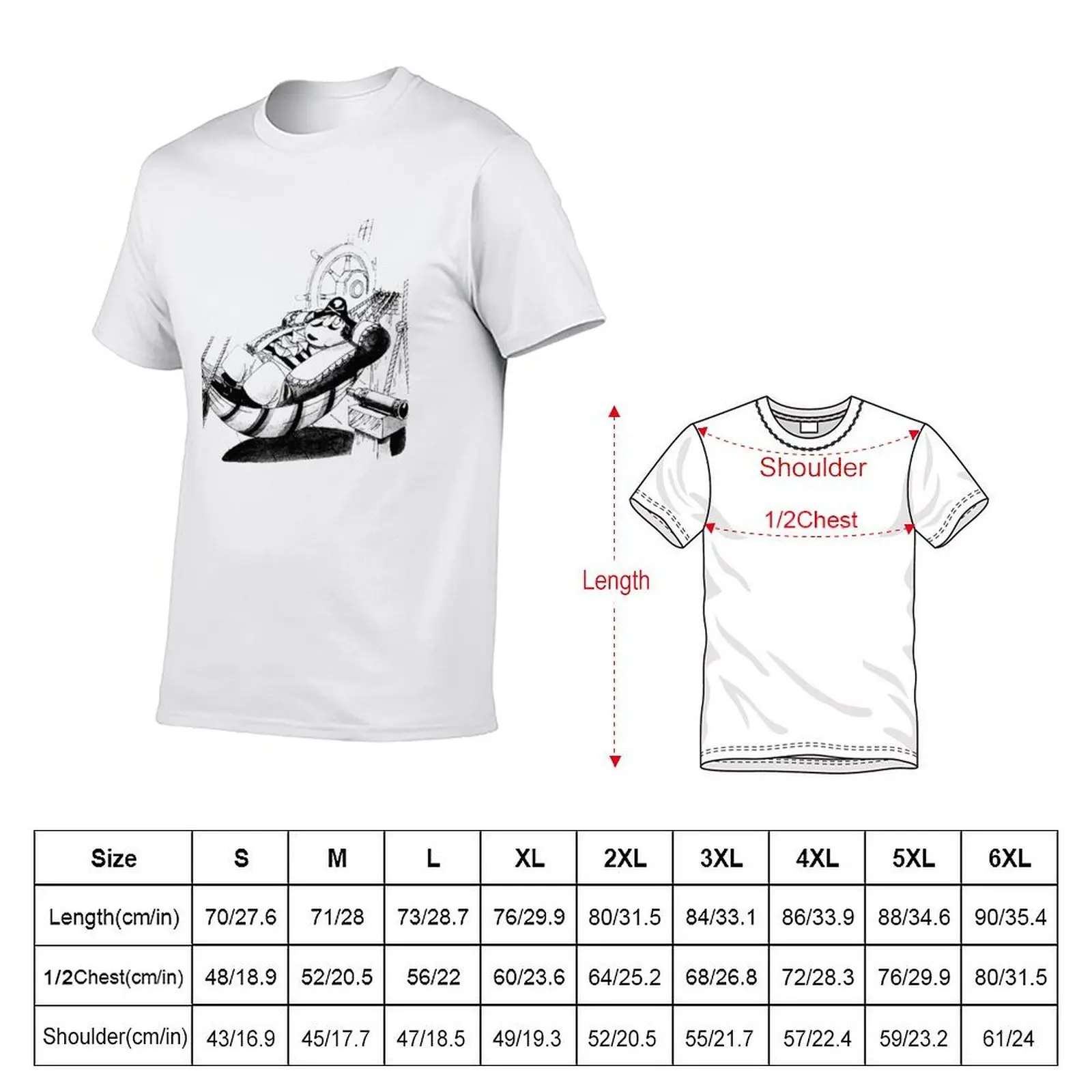 Captain Pugwash hammock T-Shirt Funny t-shirts anime clothes Men's t-shirt