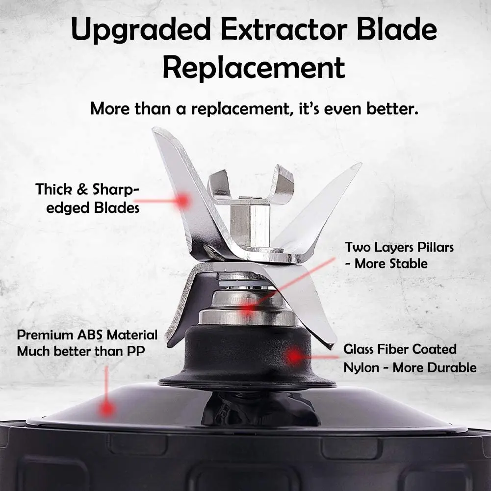 ถ้วย 24 ออนซ์พร้อมฝาปิด To-Go, 7 Fins Extractor Blade, สําหรับ Auto IQ BN801 SS101 BL480-30 BL641 BL642-30 เครื่องปั่น