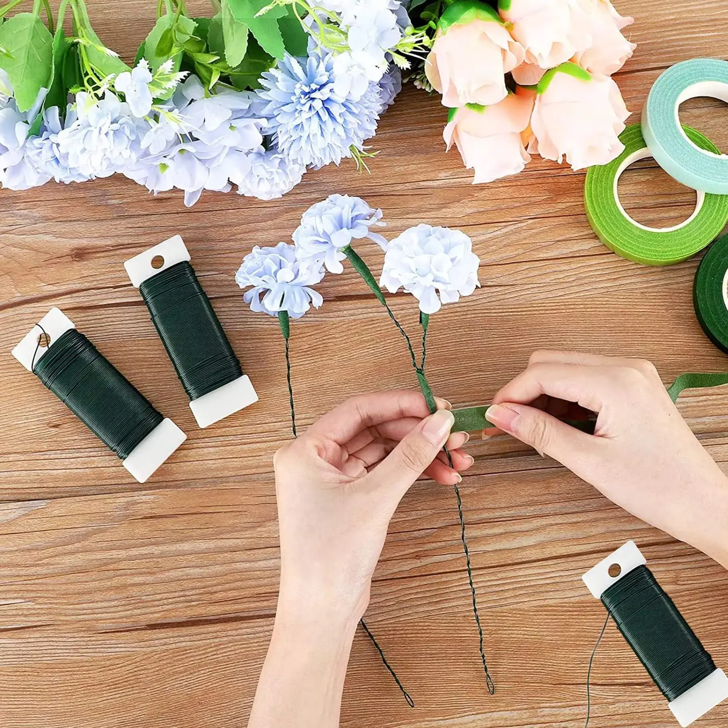 Flexible Green Floral Wire Garland Wreaths Making Tools Meta