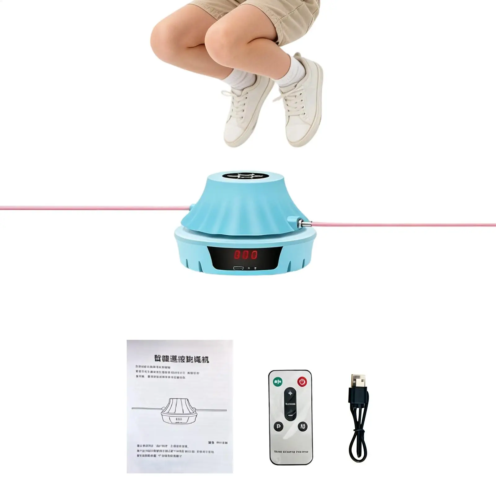 Automatic Skipping Machine Rechargeable Smart Portable 10-Speed Kids Fitness Rope Skipping Trainer For Kids Adults Family Home