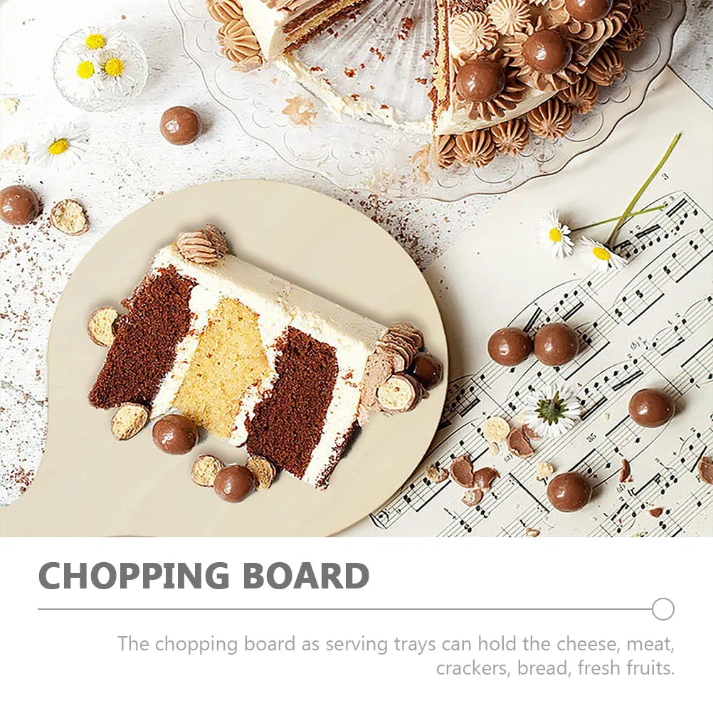 

4pcs Wooden Chopping Craft Cutting Boards Wood Craft Supplies For Diy Decoration Small Unfinished Cutting With Handle Wood