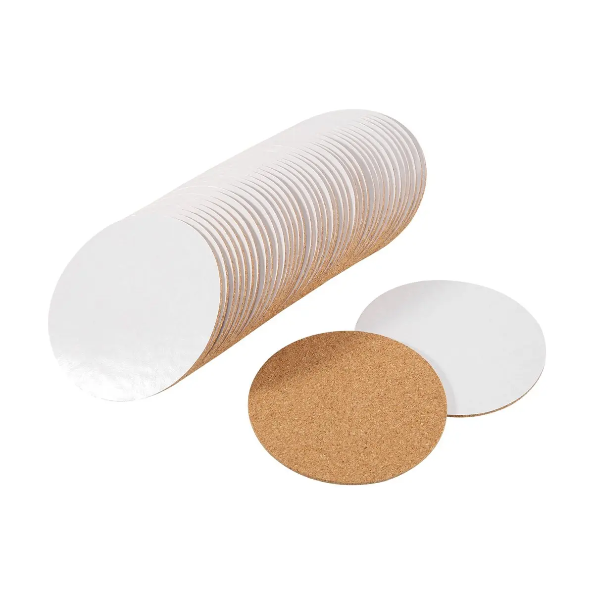Workshop Gear 40 Pack Self-Adhesive Cork Round 3.5 Inch Backing Sheets Cork Coasters for DIY Crafts-Bottom Protection