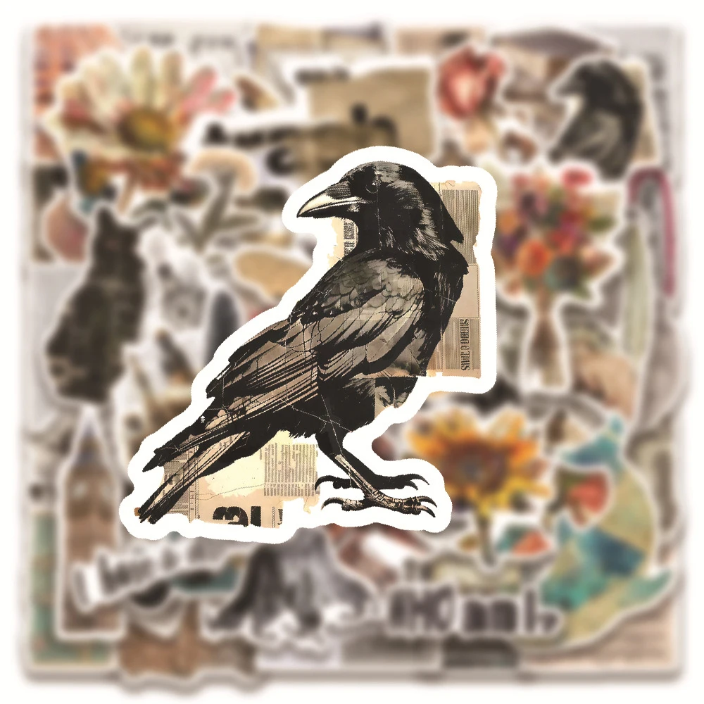 

10/30/50pcs Vintage Broken Newspaper Style Stickers Aesthetic Art Graffiti Sticker Suitcase Helmet Phone Laptop Cartoon Decals