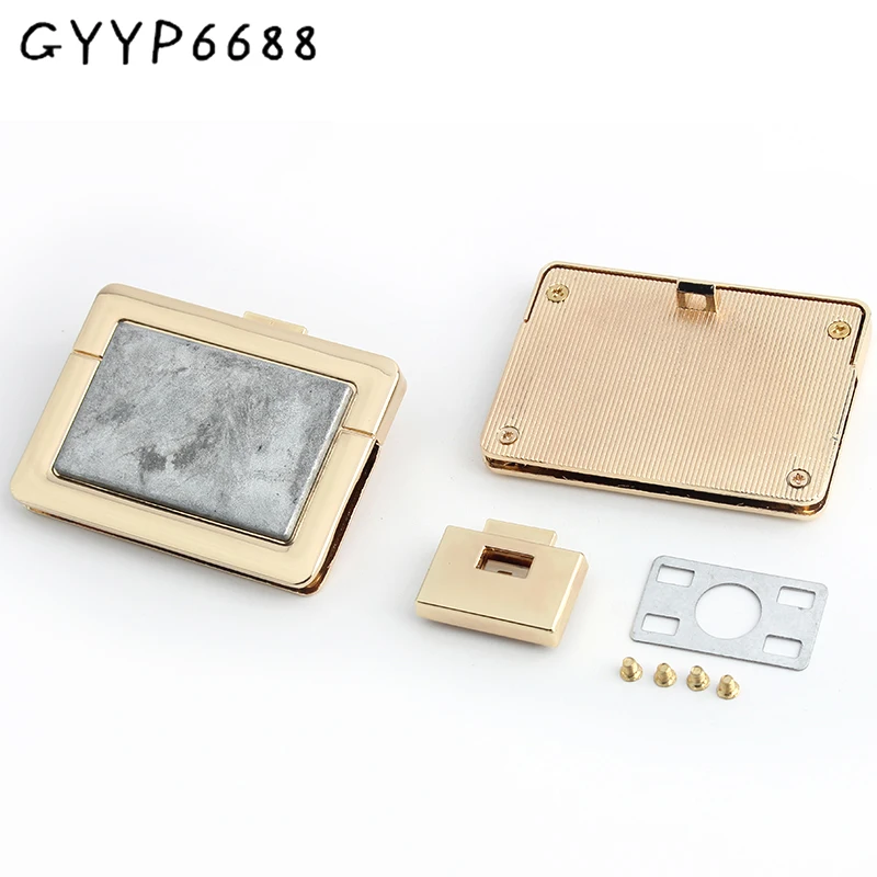 1-5-20sets 72x52mm Rectangle Metal Locks Unique Design Square Magnetic Lock For Woman Bags Wallet Closure Hardware Accessories