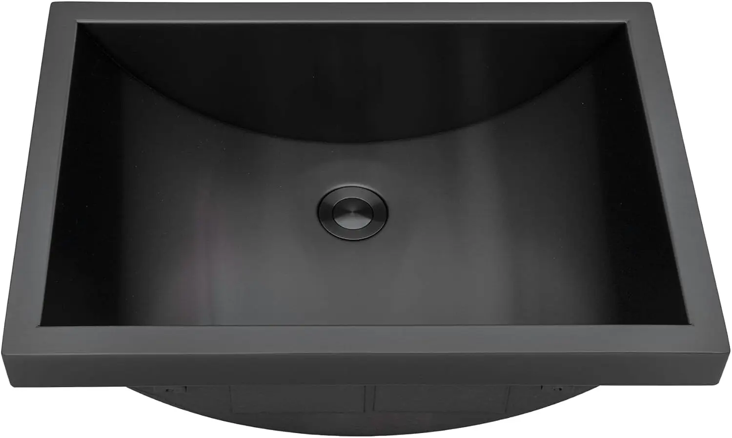 20 x 14 inch Semi-Recessed Drop-in Topmount Gunmetal Black Stainless Steel Rectangular Bathroom Sink - RVH6211BL