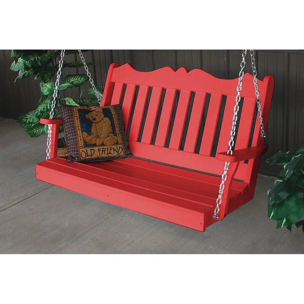 

4-Foot Royal English Style Porch Swing in Vibrant Red