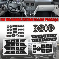 Pegatina de reparación de botones de coche, pegatinas mate para Mercedes Benz W204, C250, C350, Clase E, ML, GL, GLK, 2008, 2009, 2010, 2011, 2012, 2013-14