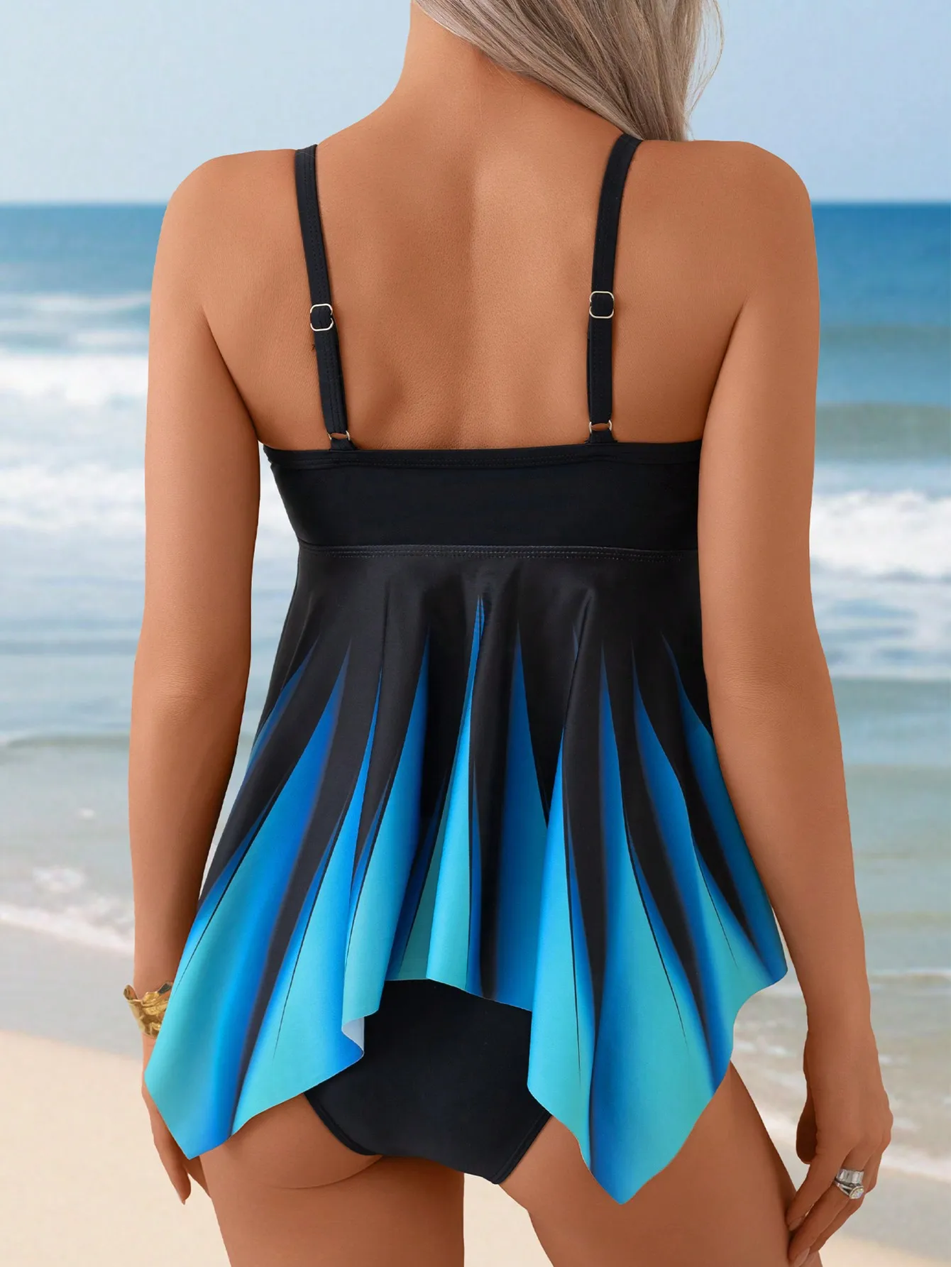 Moda feminina tankini maiô de duas peças cintura alta emagrecimento maiô sexy floral impressão & controle de barriga beachwear férias