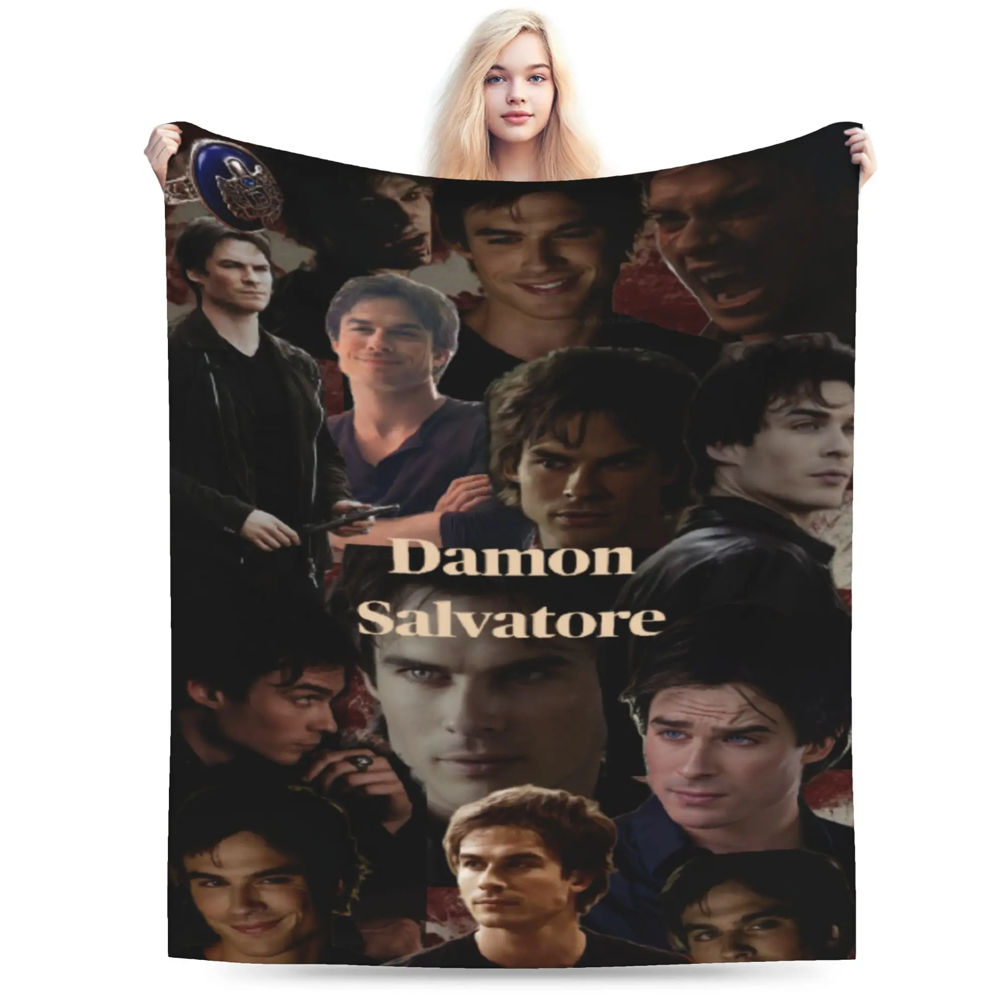 Damon Salvatore Blankets Flannel  Relax Soft Throw Blanket for Sofa Rug Piece