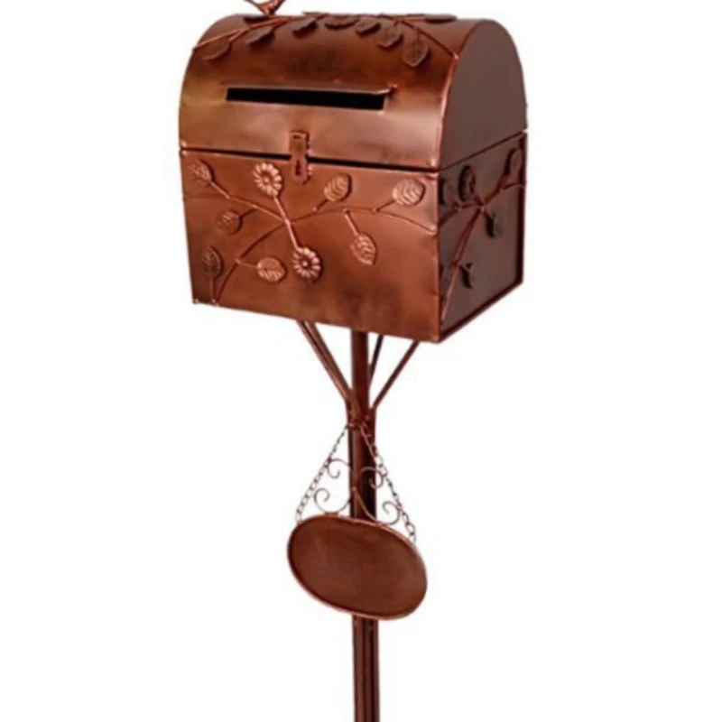 European wrought iron mailbox, villa mailbox, wedding ornament, rain-proof home inbox, vertical
