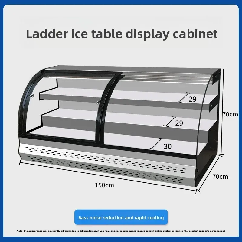 b2Commercial Frozen Stall Freezer Layer Ladder Display Cabinet Efficient Cooling Large Capacity Food Displaying Refrigerator