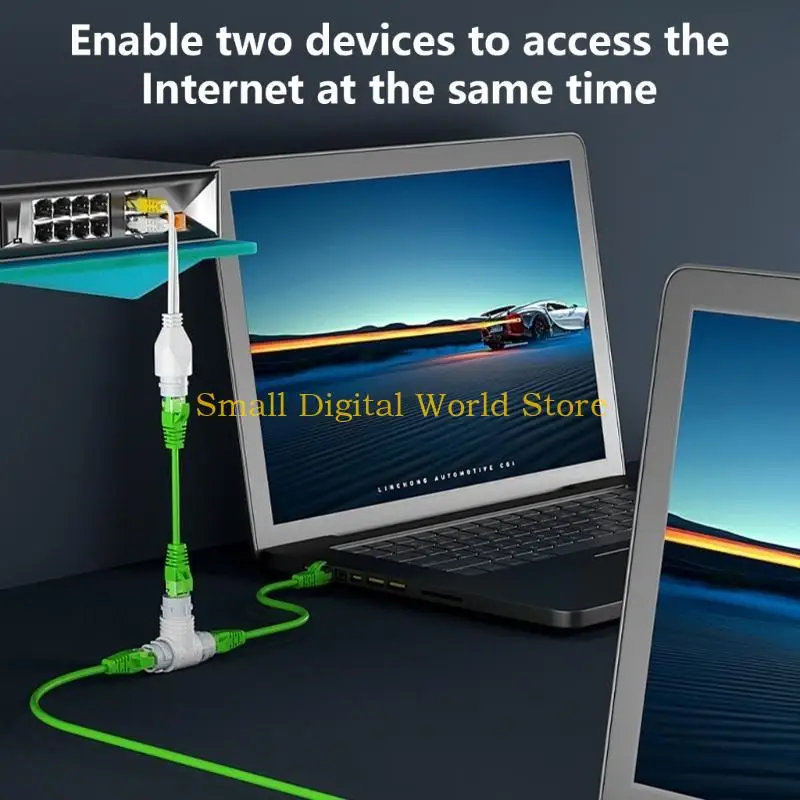 77UB Networking Cable POE Splitter, Simplify Cabling with 2Device Connection for Surveillances Systems Efficiency Boosters