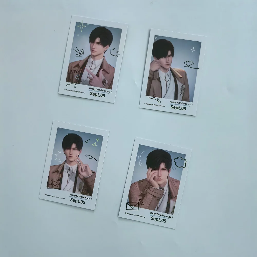 4 Pcs/Set  Love And Deepspace Lomo Card Zayne Li Shen Sept 05 Happy Birthday Game Characters Photo Cards Fans Gift