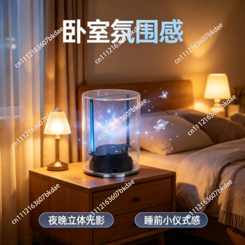 Holographic Advertising Display 160 LED Lightweight WiFi Control 3D Hologram Fan 3.9inch with Clear Cover
