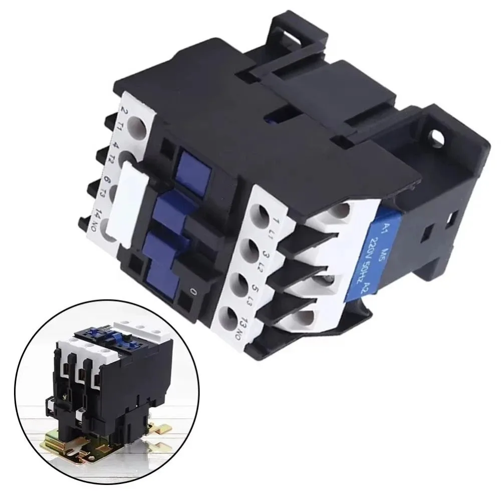 12A Rated Current AC Contactor 380V Coil Voltage 220V Coil Voltage Electromagnetic Contactor DIN Rail Installation 3P Three Pole