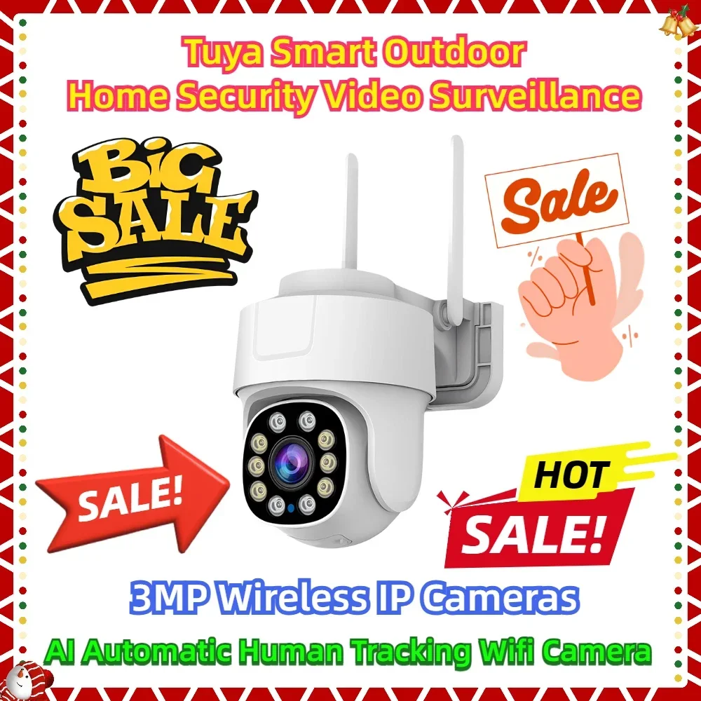 

3MP Wireless IP Cameras AI Automatic Human Tracking Wifi Camera Tuya Smart Outdoor Home Security Video Surveillance