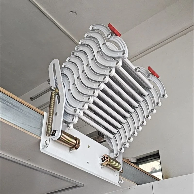 

Flip-up side-mounted special folding and shrinking ladder Lifting wall hanging Indoor and outdoor multi-functional loft